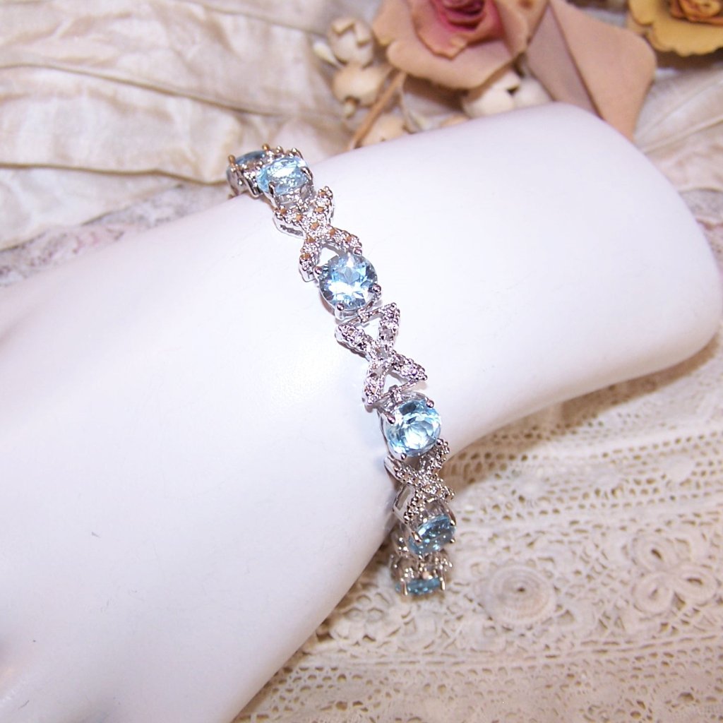 Dbj Dee Berkley Sterling Silver Blue Topaz Diamond 